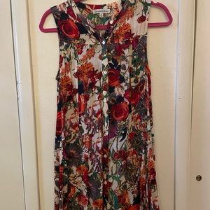 S Seen & Be Seen floral button down tunic dress